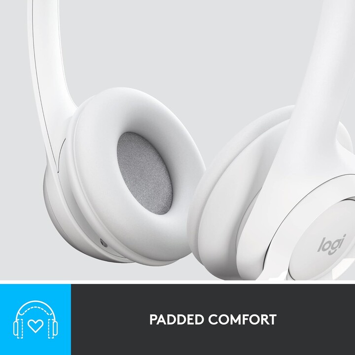 Logitech Casque H390 USB Gris Blanc