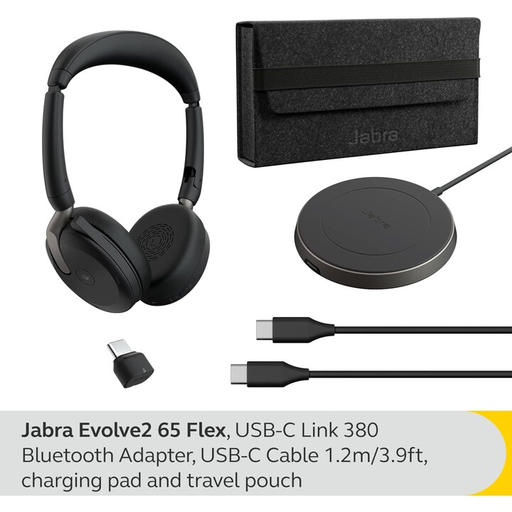 Jabra Auriculares Evolve2 65 Flex MS DUO + Link 380c MS WLC