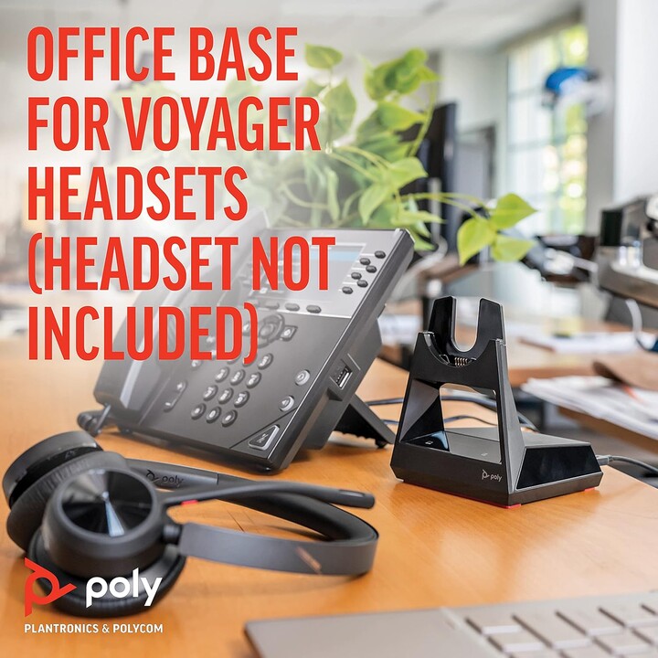 Poly Voyager Office Base Compatible con los auriculares Voyager Focus 2 y Voyager 4300 UC Series