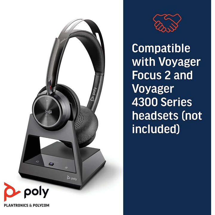 Poly Voyager Office Base Compatible con los auriculares Voyager Focus 2 y Voyager 4300 UC Series
