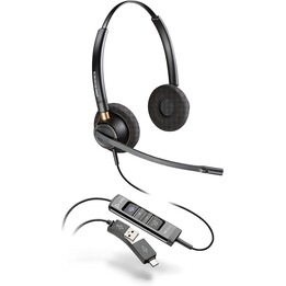 Poly EncorePro 525-M Auriculares USB-A y USB-C-Acoustic Hearing Protection-Botones de retención y respuesta de llamada