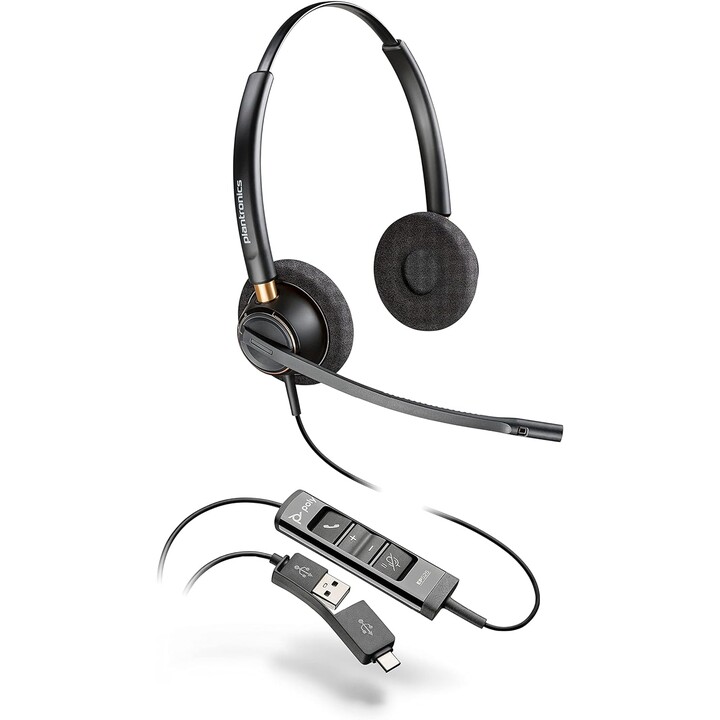 Poly EncorePro 525 Auriculares USB-A y USB-C - Protección auditiva acústica