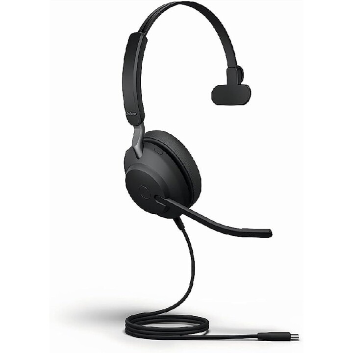 Jabra Headset Evolve2 40 SE USB-A UC Mono Auricular com tecnologia de chamada de 3 microfones