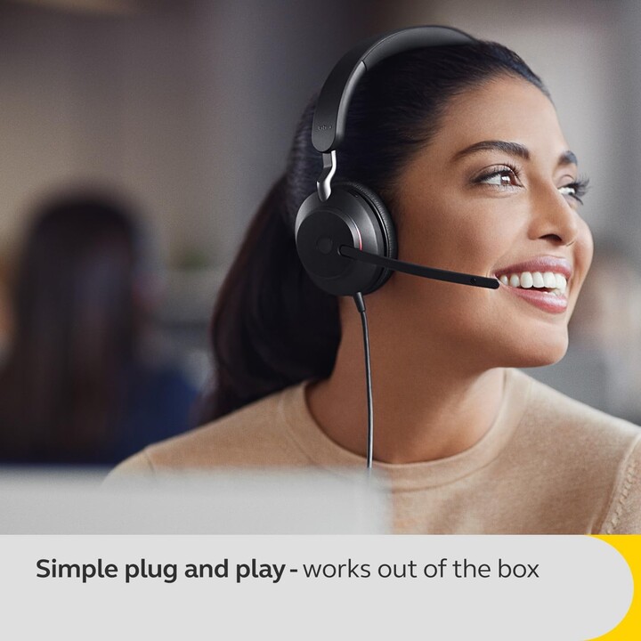 Jabra Headset Evolve2 40 SE USB-A UC Mono Auricular com tecnologia de chamada de 3 microfones