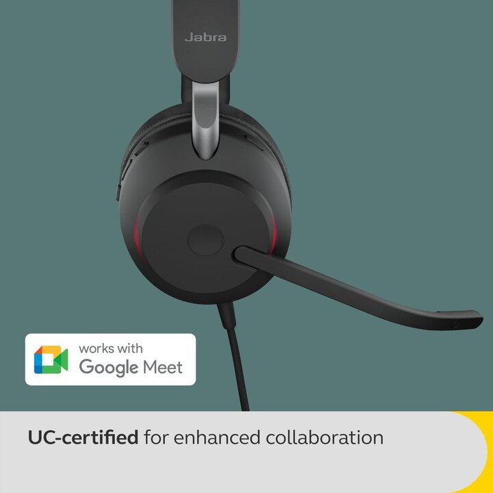 Jabra Headset Evolve2 40 SE USB-A UC Mono Auricular com tecnologia de chamada de 3 microfones