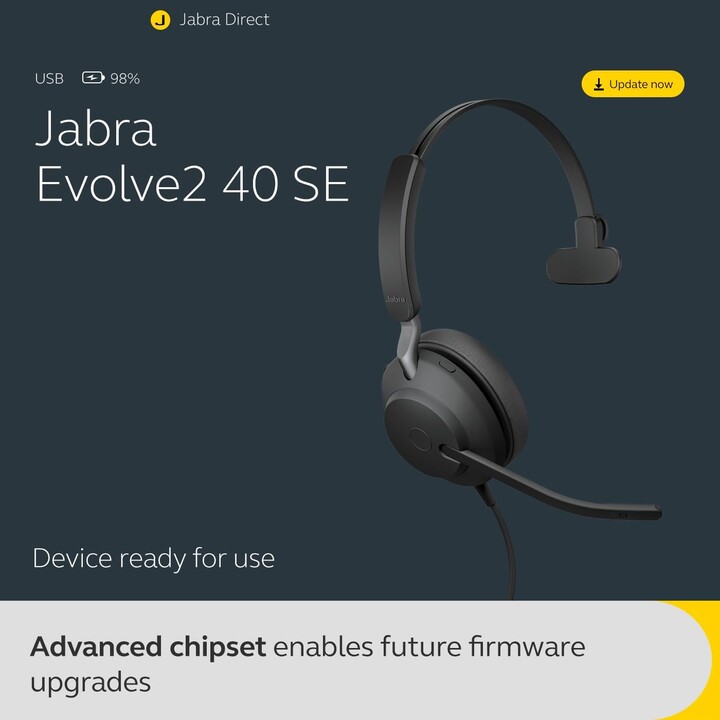 Cuffie Jabra Evolve2 40 SE USB-A UC Mono Auricolare con tecnologia di chiamata a 3 microfoni
