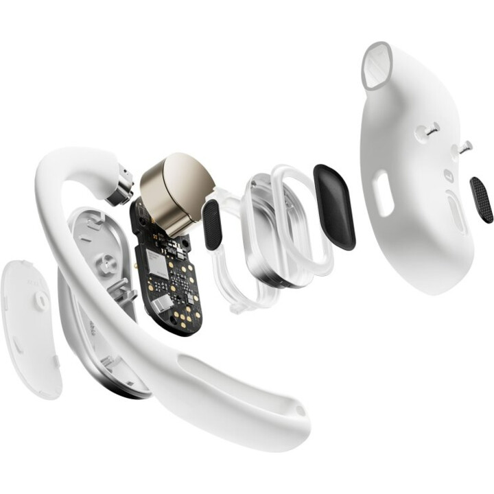 SHOKZ OpenFit Air, Weiss Cuffie Gancio auricolare wireless Chiamate/Musica/Sport/Uso quotidiano Bluetooth Bianco