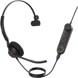 Jabra Engage 50 II Fone de ouvido mono com fio com Link Call Control, Tecnologia de 3 microfones com cancelamento de ruído e USB