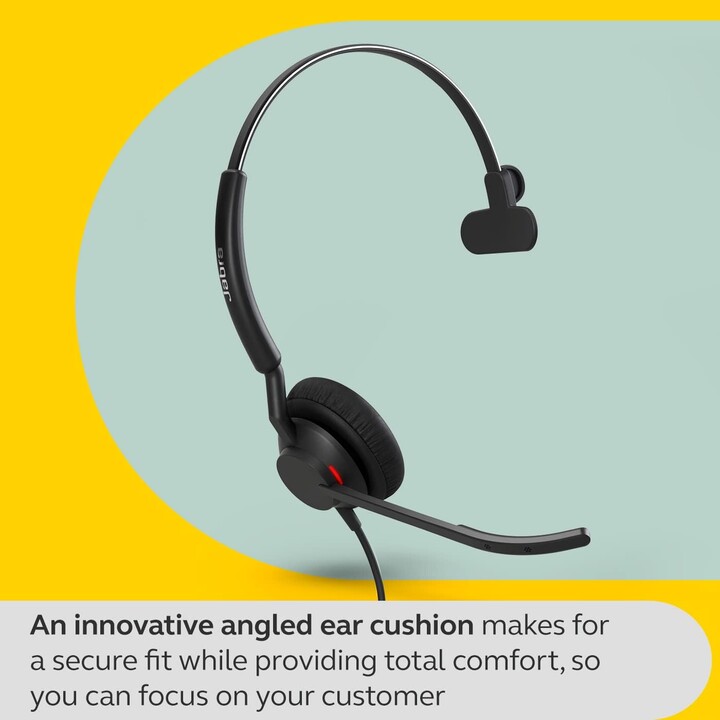Jabra Engage 50 II Auriculares mono con cable con Link Call Control, Tecnología de 3 micrófonos con cancelación de ruido y USB-C