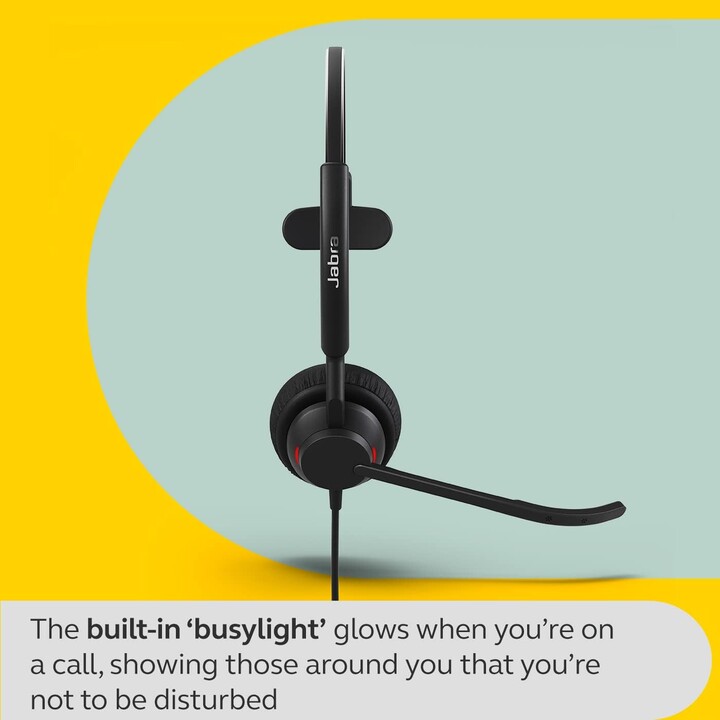 Jabra Engage 50 II Auriculares mono con cable con Link Call Control, Tecnología de 3 micrófonos con cancelación de ruido y USB-C