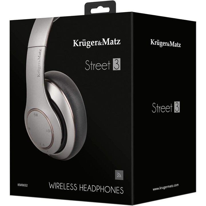 Kruger&Matz Wireless On-Ear Headphones Model Street 3 Wireless, graphite