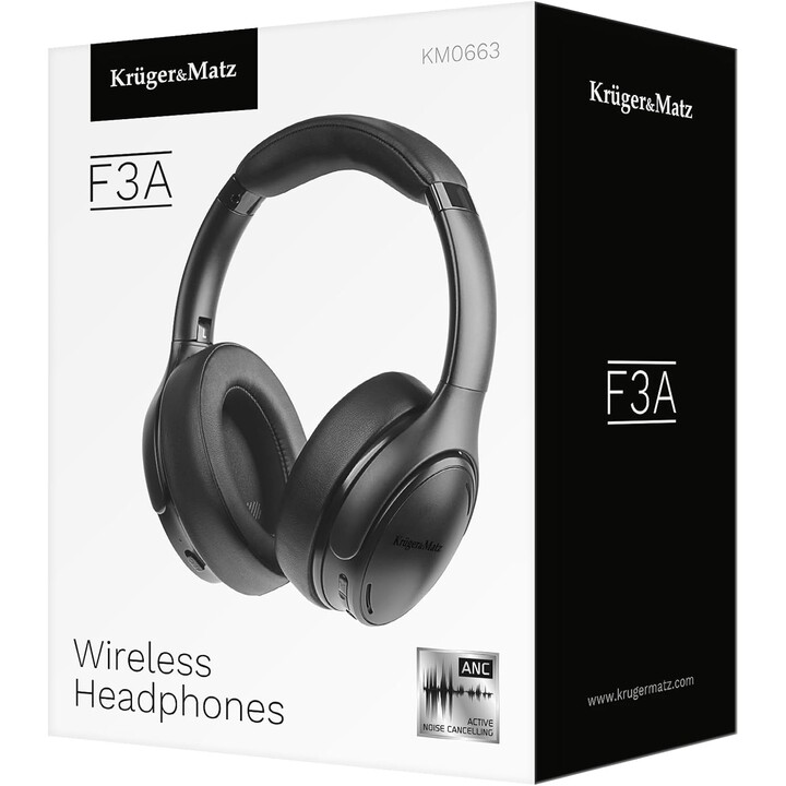 Wireless over-ear headphones with ANC Kruger&Matz F3A