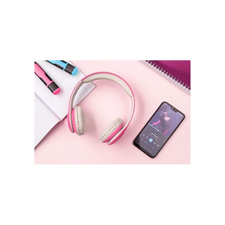 Kruger&Matz wireless over-ear headphones for children model Street Kids, pink color