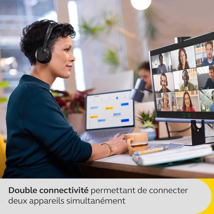 Jabra Evolve2 55 Mono-Wireless-Headset Air Comfort Technology, Mikrofone mit Geräuschunterdrückung, Und ANC