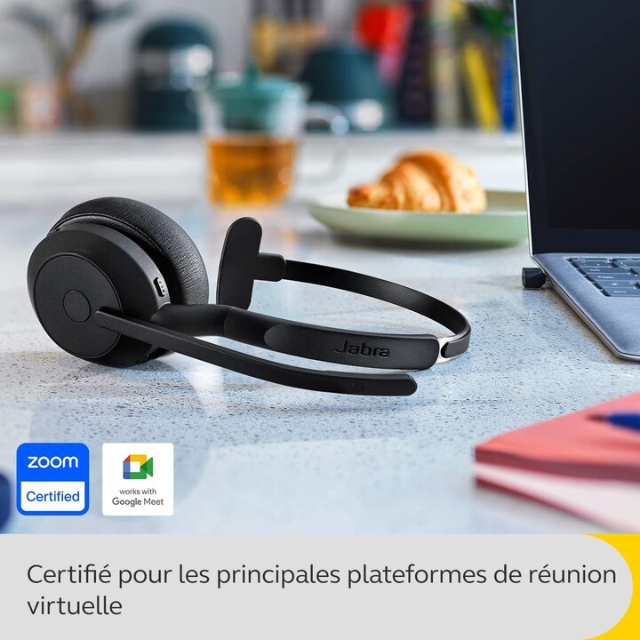 Jabra Evolve2 55 Mono-Wireless-Headset Air Comfort Technology, Mikrofone mit Geräuschunterdrückung, Und ANC