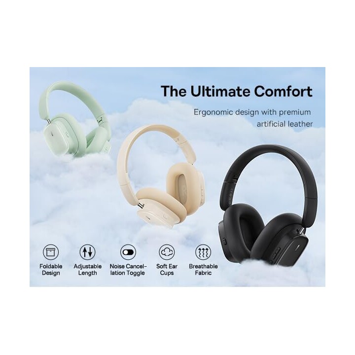 Baseus Bowie H1i Noise-Cancellation Auriculares inalámbricos Cluster Negro