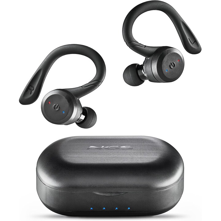 Auriculares Deportivos Bluetooth NGS Ártica Jogger con estuche de carga/ Autonomía 10h/ Negros