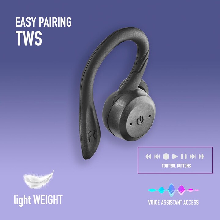 Auriculares Deportivos Bluetooth NGS Ártica Jogger con estuche de carga/ Autonomía 10h/ Negros