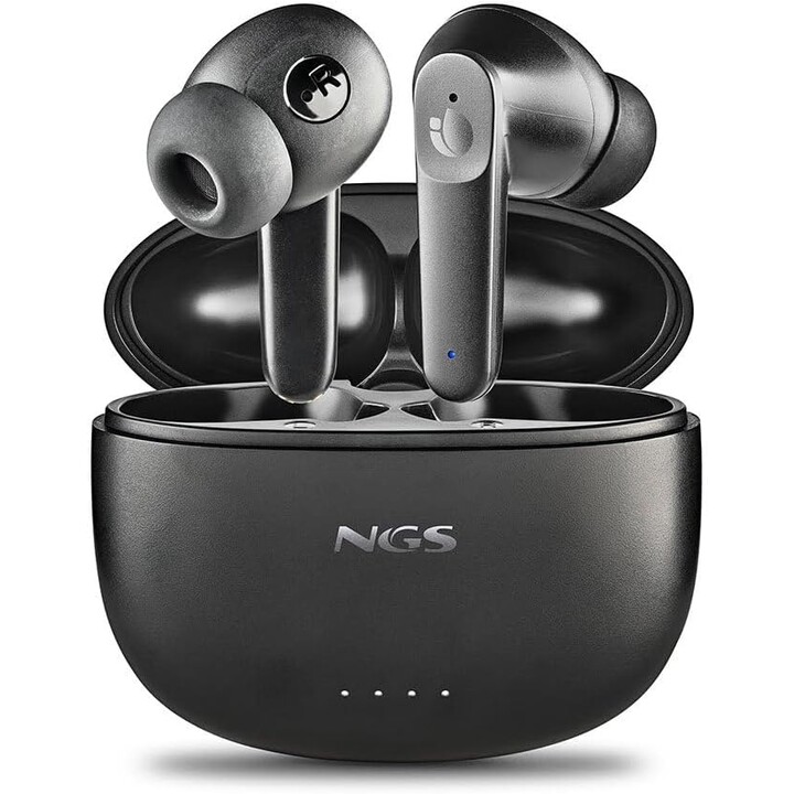 Auriculares Bluetooth NGS Ártica Hush con estuche de carga/ Autonomía 4h/ Negros