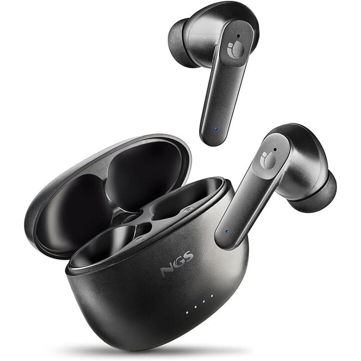 Auriculares Bluetooth NGS Ártica Hush con estuche de carga/ Autonomía 4h/ Negros