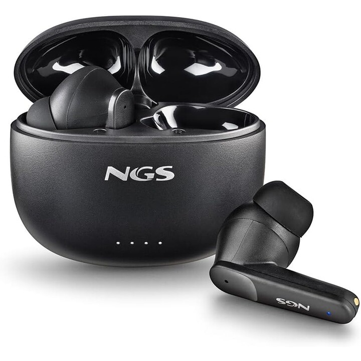 Auriculares Bluetooth NGS Ártica Hush con estuche de carga/ Autonomía 4h/ Negros