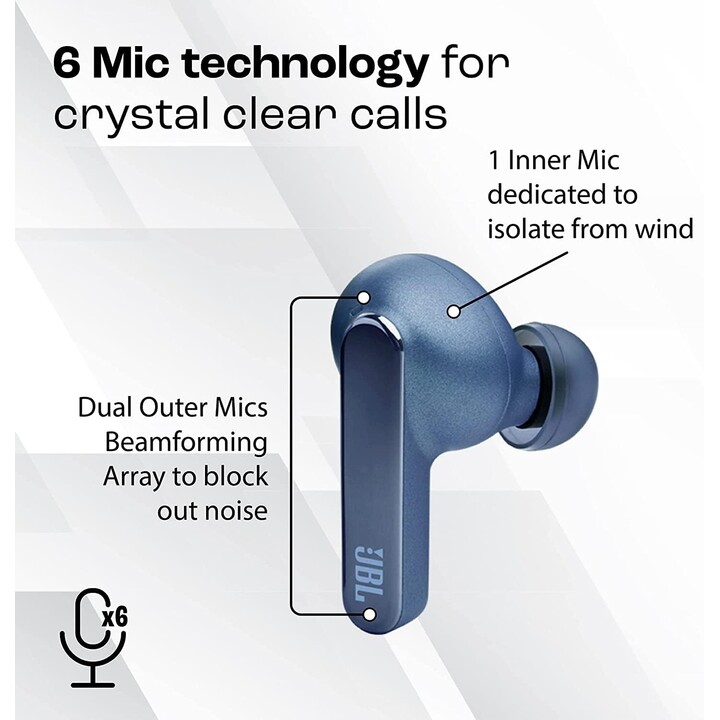 JBL Live Pro 2 TWS Azul con cancelación de ruido (ANC) - Auriculares Bluetooth
