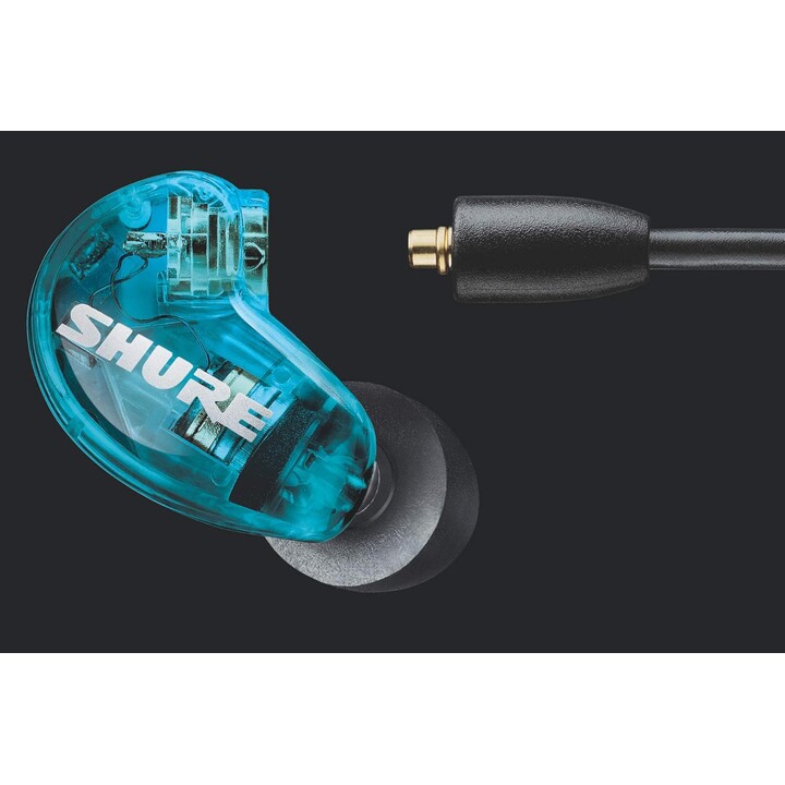 Shure AONIC 215 - auriculares de botón con transductor único y cable de 3,5 mm (azul)