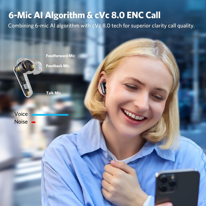 Earfun Air Pro 4 ANC QuietSmart 3.0 Negro - Auriculares Bluetooth