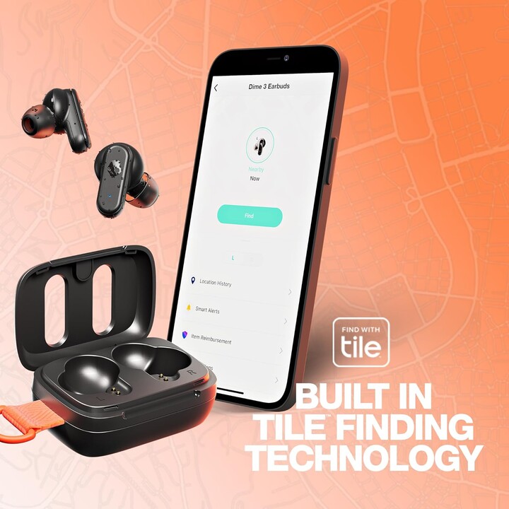 Skullcandy Dime 3 Kabellose In-Ear-Kopfhörer, 20 Stunden, Mikrofon und Bluetooth-Unterstützung, Schwarz
