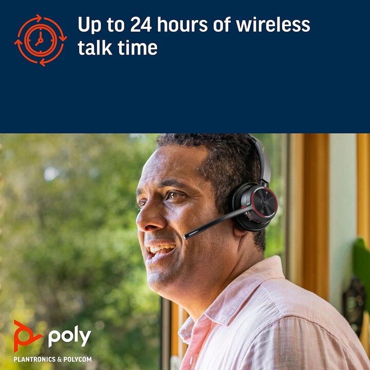 POLY Voyager 4310 UC Fones de ouvido sem fio Faixa de cabeça para escritório/Call Center USB tipo A Bluetooth preto