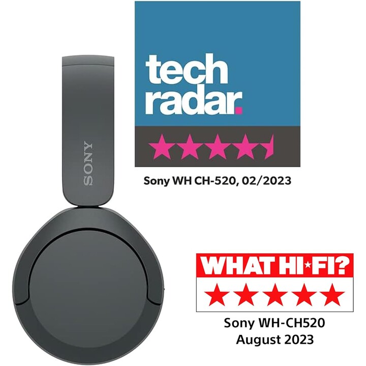 Sony WH-CH520 Preto - Auscultadores Bluetooth