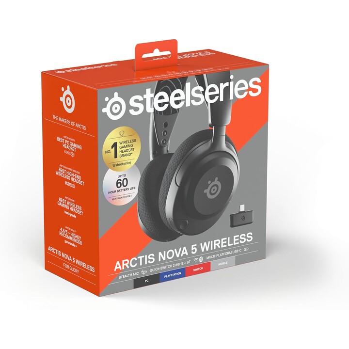 SteelSeries Arctis Nova 5 Wireless - Auriculares para juegos - Controladores magnéticos de neodimio - Más de 100 preajustes de a