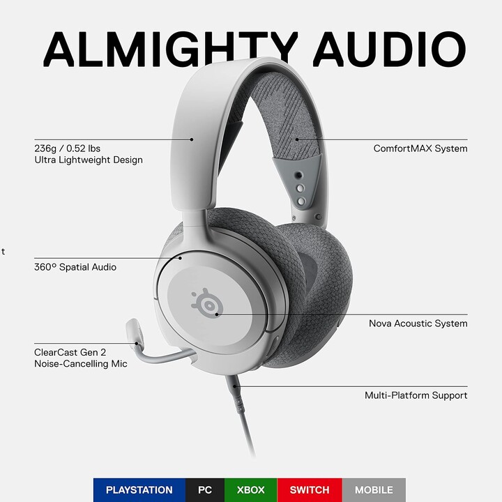 Steelseries Headphones - Arctis Nova 1p White (61612)