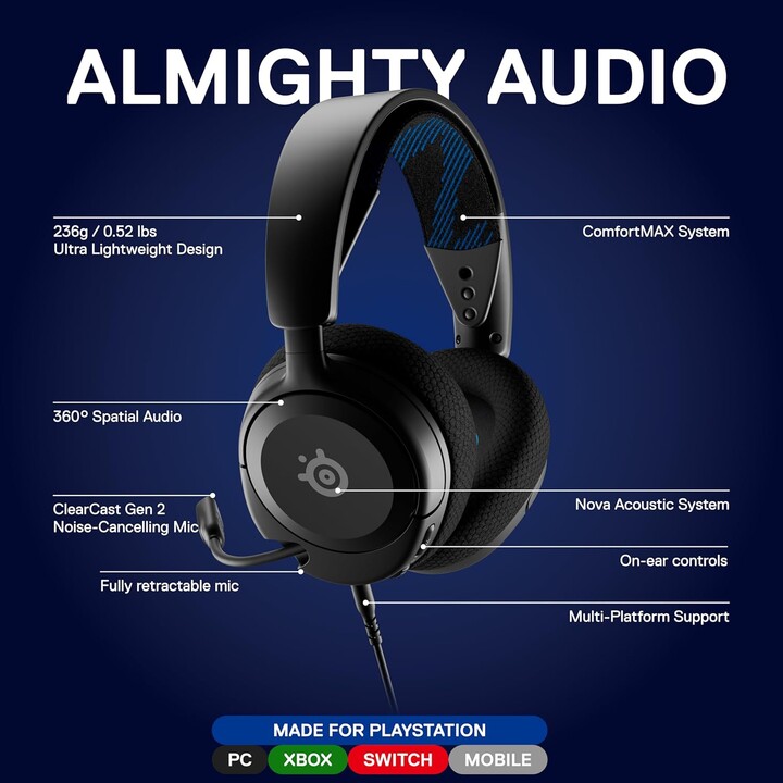Auriculares Steelseries - Arctis Nova 1p Negro (61611)