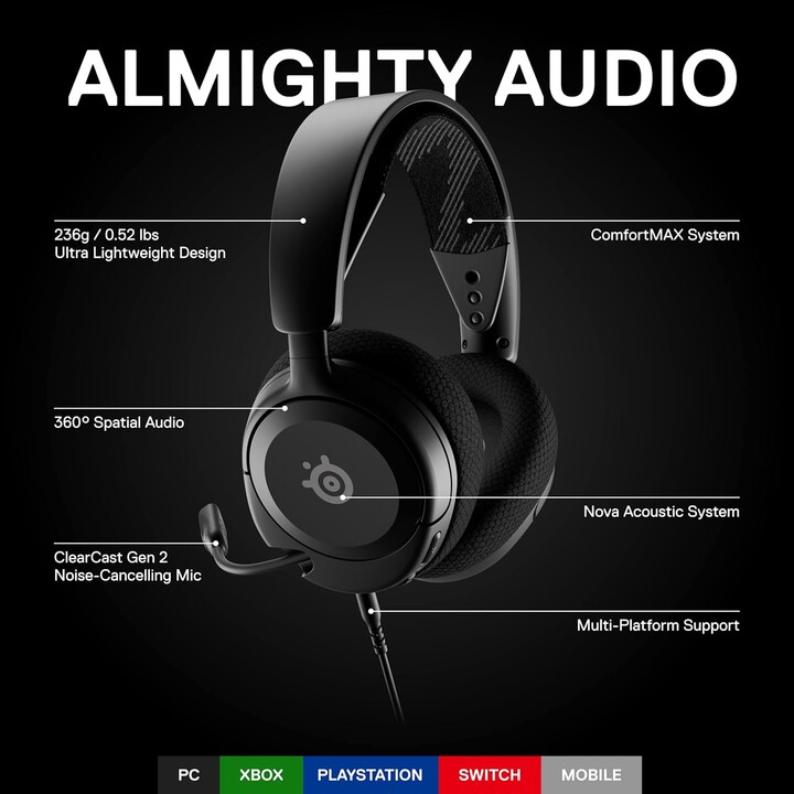 Steelseries Arctis Nova 1 Auriculares Alámbrico Diadema Juego Negro