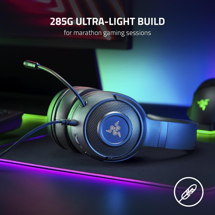 Razer Kraken V3 X USB, cuffie da gioco cablate, driver da 40 mm, microfono cardioide HyperClear, nero