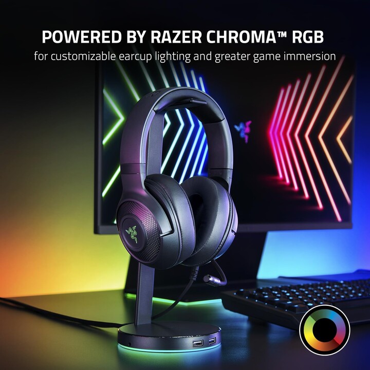 Razer Kraken V3 X USB, cuffie da gioco cablate, driver da 40 mm, microfono cardioide HyperClear, nero