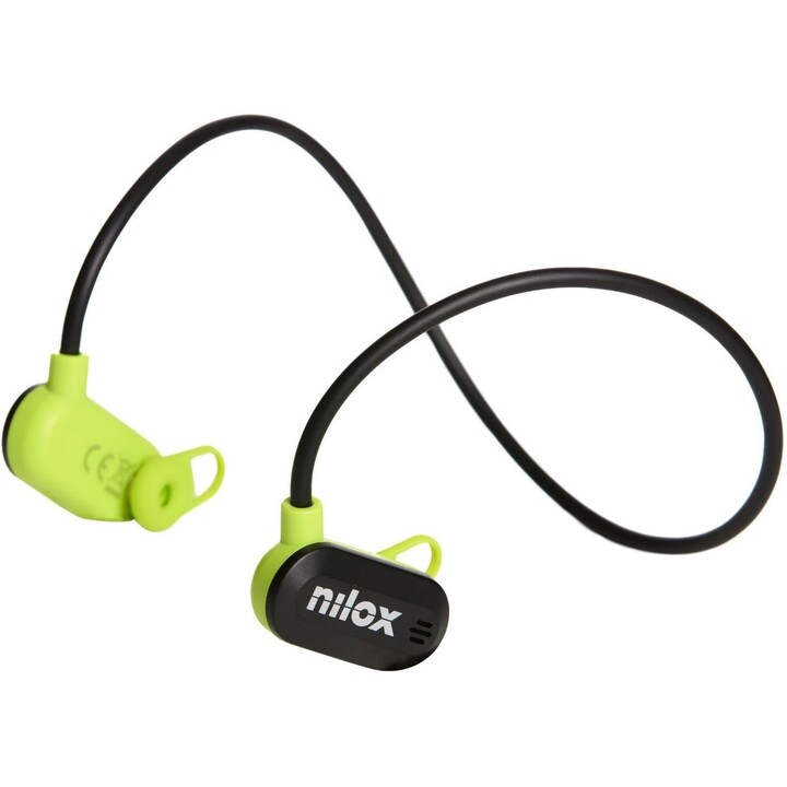 Nilox AirTunes Headphones, Auriculares Inalámbricos con Micrófono Dual ENC, Resistentes al Agua y al Polvo, 12 Horas
