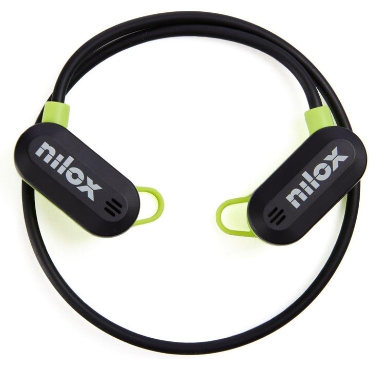 Nilox AirTunes Headphones, Auriculares Inalámbricos con Micrófono Dual ENC, Resistentes al Agua y al Polvo, 12 Horas
