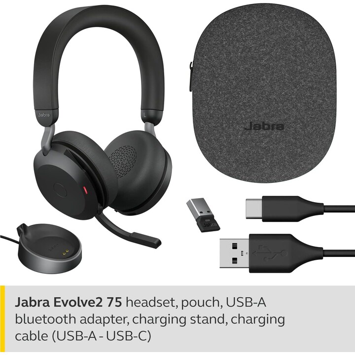 Jabra Evolve2 75 UC Auriculares estéreo Supraaurales negro