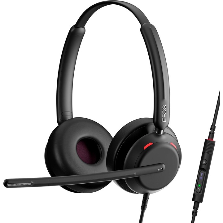 Casque de bureau EPOS Impact 760T, certifié pour les équipes Microsoft, suppression du bruit, USB-C, AI, ActiveGard, Busylight