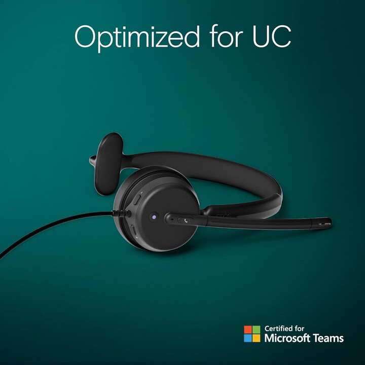 EPOS IMPACT 430T, Mono On-Ear Headset with Dual Microphone, Noise Cancellation, USB-C/USB-A, Microsoft Teams, Plug-and-Play, Zoo