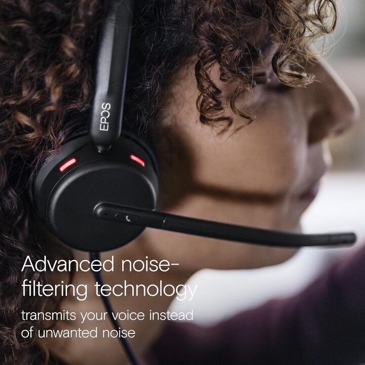 EPOS IMPACT 460, Auriculares supraaurales binaurales con micrófono dual, Cancelación de ruido, USB-C/USB/A, Plug-and-Play, Zoom,