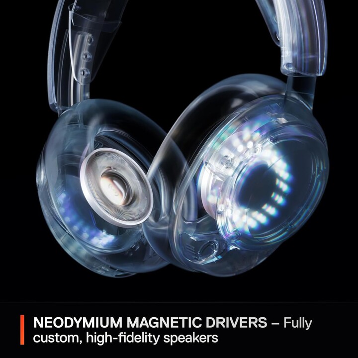 SteelSeries Arctis Nova 5P Wireless - Fone de ouvido para jogos multissistema - Branco - Drivers magnéticos de neodímio