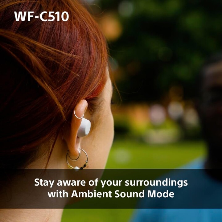 Auriculares inalámbricos Sony WF-C510 pequeños, ligeros, resistentes al agua IPX4, negros