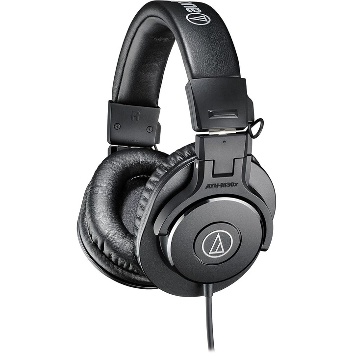 Audio-Technica M30x Professional Studio Auriculares para grabación en estudio, creadores, podcasts, Negro