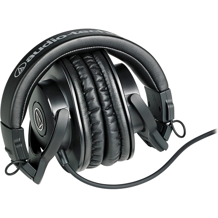 Audio-Technica M30x Cuffie da studio professionali per registrazione in studio, creatori, podcast, Nero