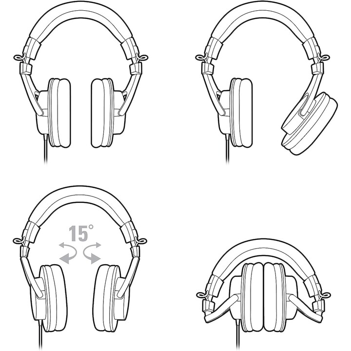 Audio-Technica M30x Professional Studio Auriculares para grabación en estudio, creadores, podcasts, Negro
