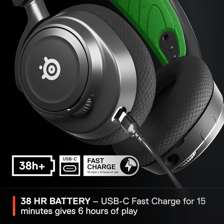 Steelseries Arctis Nova 7x Fones de ouvido sem fio e com fio Tiara Jogo USB Tipo C Bluetooth Preto, Verde