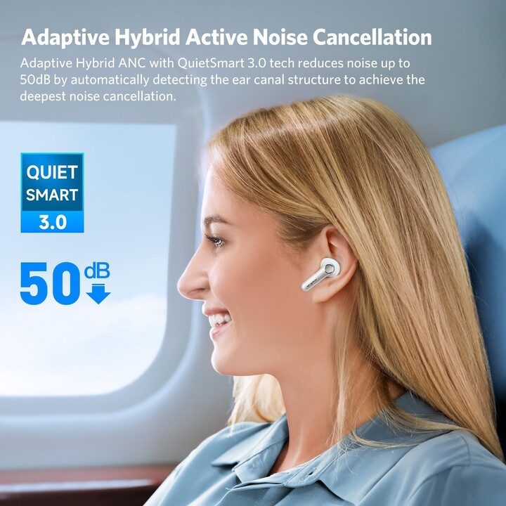 Earfun Air Pro 4 ANC QuietSmart 3.0 Cuffie Bluetooth lucide bianche